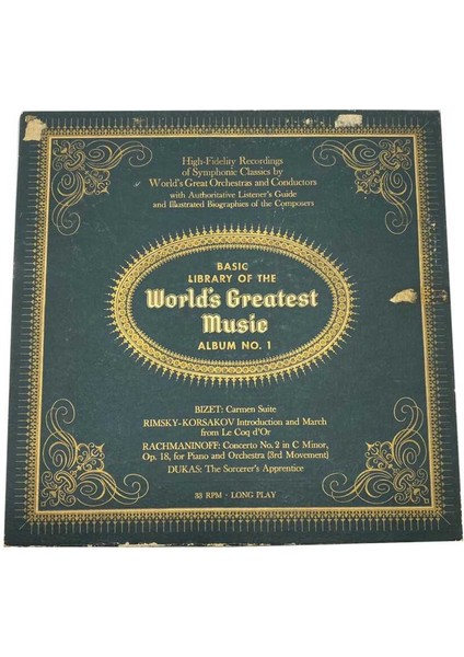 Worlds Greatest Music Album No1 (Bizet - Rimsky Korsakov - Rachmaninoff - Dukas) Klasik Müzik Lp PLK11394