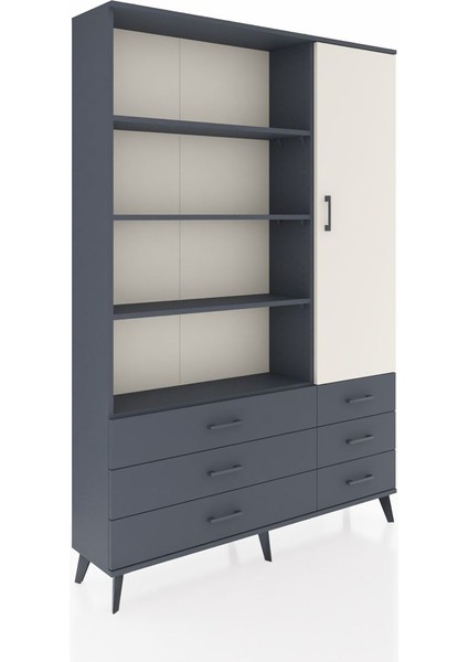 Arges Dolap 8 Raflı 6 Çekmeceli Tek Kapaklı 132X30X195 Antrasit-Aytaşı/antrasit fiyatları