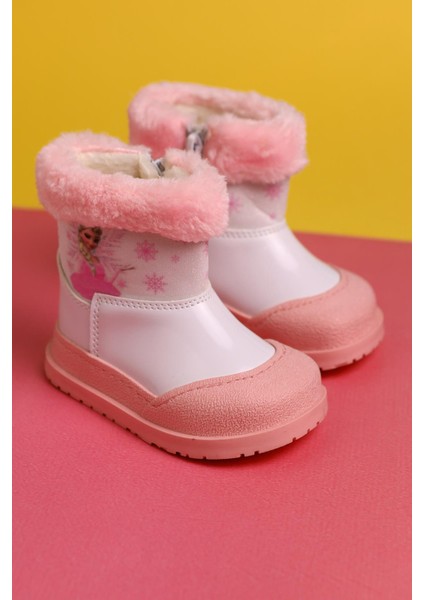 Elea Pembe Çizgi Karakter Baskılı Içi Kürklü Bebe Bot modelleri