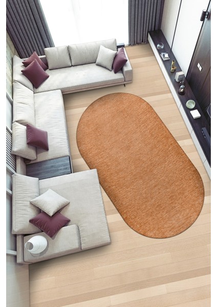 Azra Oval Beyaz Halı | Yıkanabilir, Kaymaz Taban, Yumuşak Dokulu Antre ve Mutfak Kilimi