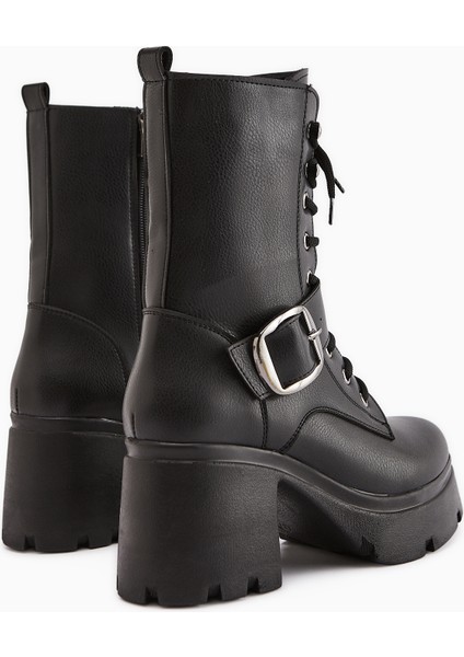 Caklin Siyah Kemerli Kadın Platform Topuklu Postal Bot indirimleri