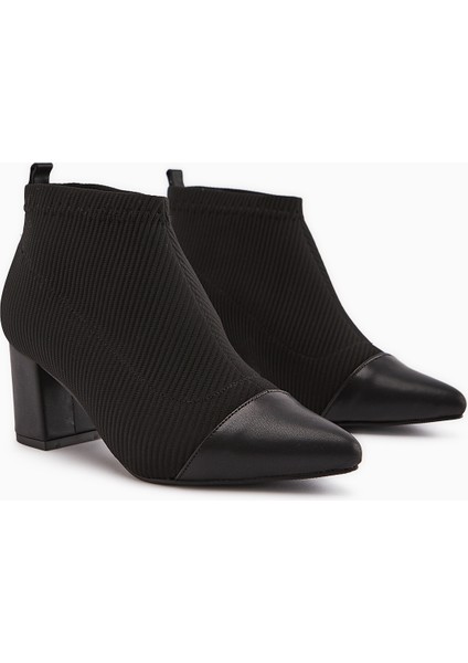 Daly Siyah Streç Topuklu Bot Kadın modelleri