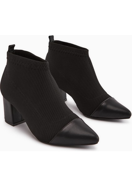Daly Siyah Streç Topuklu Bot Kadın fırsatları