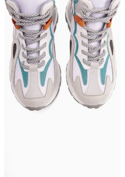 Emma Beyaz Süet Detaylı Bağcıklı Kadın Spor Bot fırsatları