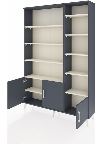 Arges Dolap 10 Raflı 3 Kapaklı 132X30X195 Antrasit-Antrasit/aytaşı modelleri