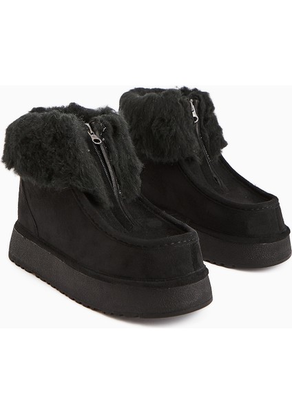 Erva Siyah Süet Kürklü Kadın Bot fiyatları