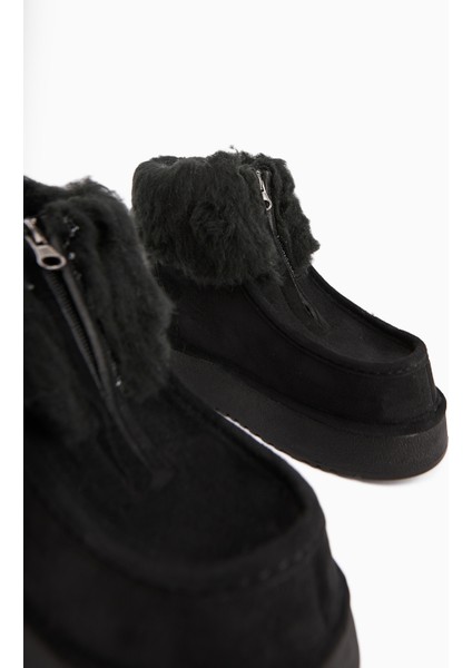 Erva Siyah Süet Kürklü Kadın Bot modelleri