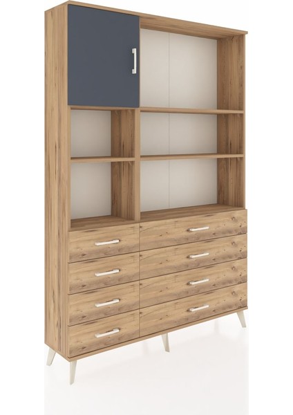 Arges Dolap 7 Raflı 8 Çekmeceli Tek Kapaklı 132X30X195 Çam-Antrasit/çam fiyatları