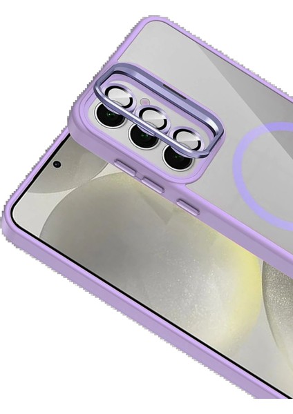 CPT16 Samsung Galaxy S24 Fe Remim Lensli Magsafe Standlı Kapak - Lila fiyatları
