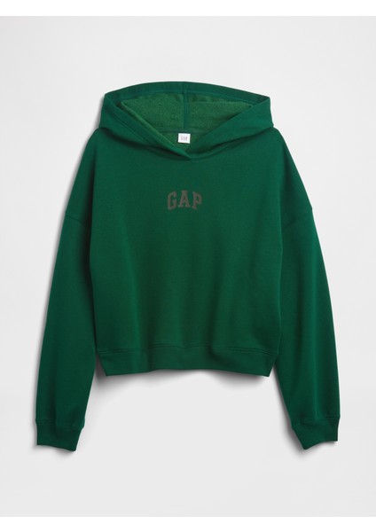 Kadın Koyu Yeşil Relaxed Gap Logo Fleece Sweatshirt fiyatları