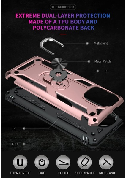 CPT16 Xiaomi Mi 11 Lite Kılıf Sofya Yüzüklü Silikon Kapak - Rose