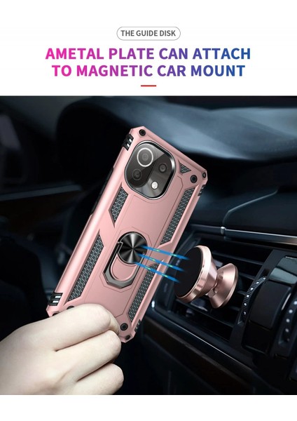 CPT16 Xiaomi Mi 11 Lite Kılıf Sofya Yüzüklü Silikon Kapak - Rose