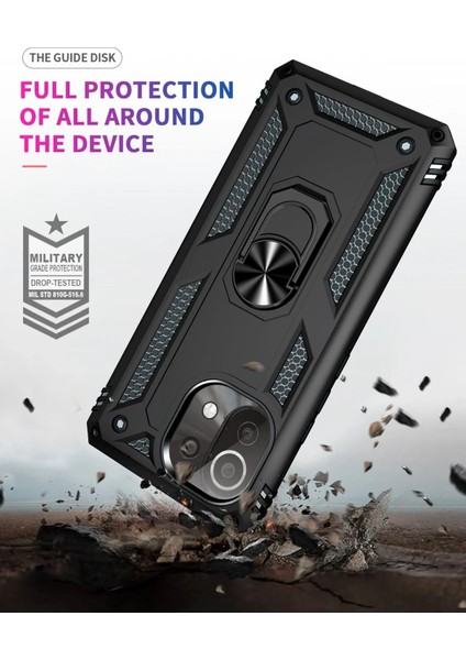 CPT16 Xiaomi Mi 11 Lite Kılıf Sofya Yüzüklü Silikon Kapak - Siyah fırsatları