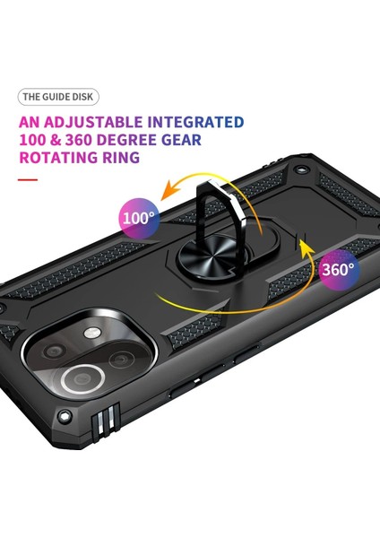 CPT16 Xiaomi Mi 11 Lite Kılıf Sofya Yüzüklü Silikon Kapak - Siyah indirimleri