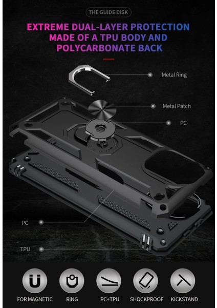 CPT16 Xiaomi Mi 11 Lite Kılıf Sofya Yüzüklü Silikon Kapak - Siyah