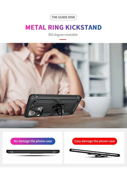 CPT16 Xiaomi Mi 11 Lite Kılıf Sofya Yüzüklü Silikon Kapak - Siyah