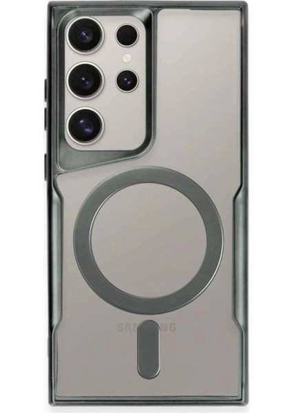 CPT16 Samsung Galaxy S23 Ultra Kılıf Boyi Magsafe Silikon Kapak - Yeşil