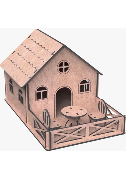 Ahşap Maket Dağ Evi-Boyama- Hobby fiyatları