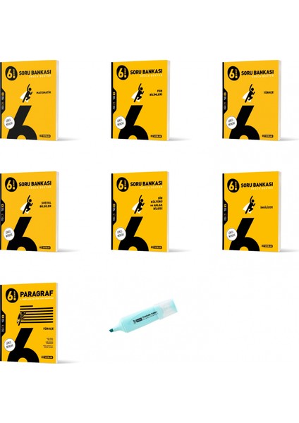6.sınıf Tüm Dersler Soru Bankası Seti 7 Kitap (Yeni Müfredat)