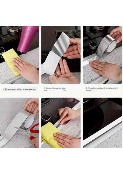 5 Metre 3cm Kendinden Yapışkanli Bant Alüminyum Su Sızdırmaz Isıya Dayanıklı Yanmaz Bant