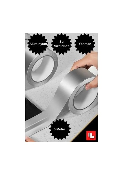 5 Metre 3cm Kendinden Yapışkanli Bant Alüminyum Su Sızdırmaz Isıya Dayanıklı Yanmaz Bant fırsatları
