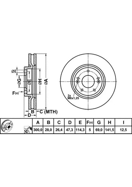 50395 Fren Diski On 517122L500 (2 Adet Fiyatıdır)