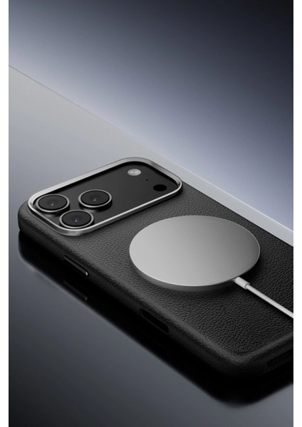 CPT16 iPhone 17 Pro Wonder Deri Magsafe Kapak - Lacivert