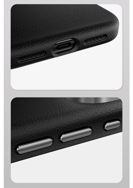 CPT16 iPhone 17 Pro Wonder Deri Magsafe Kapak - Lacivert