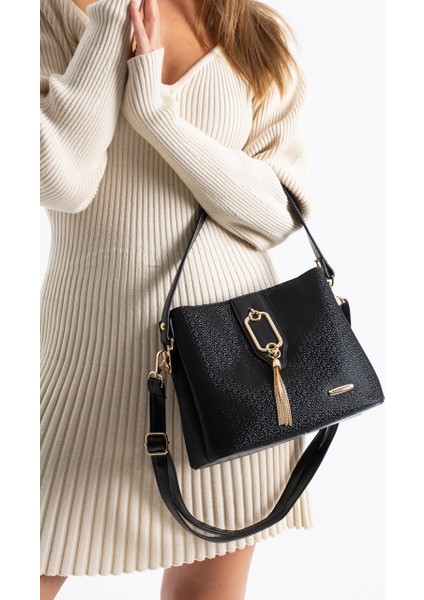 Gold Detaylı 3 Bölmeli Omuz & Çapraz Çanta 1438