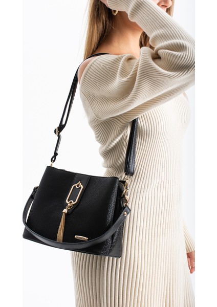 Gold Detaylı 3 Bölmeli Omuz & Çapraz Çanta 1438 fırsatları