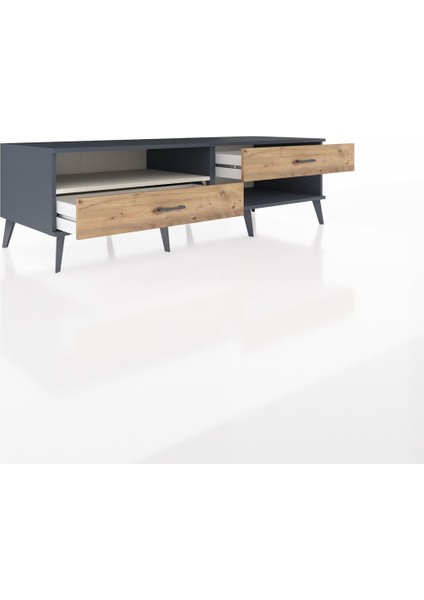 Kronos Tv Ünitesi Tek Raflı 2 Çekmeceli 176X59X51 Antrasit-Aytaşı/çam indirimleri