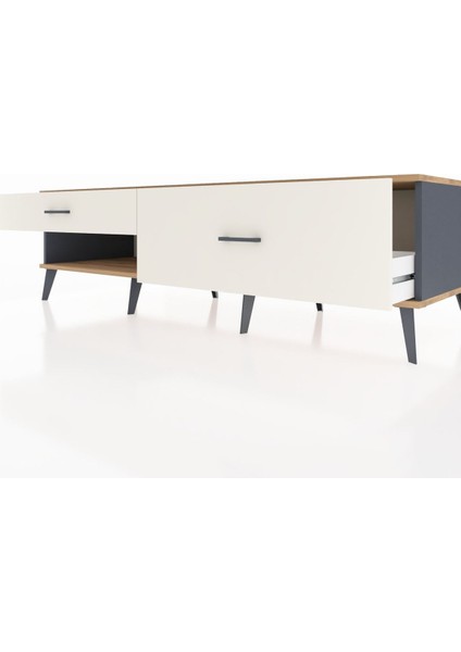 Kronos Tv Ünitesi 2 Çekmeceli 176X59X51 Antrasit-Çam/aytaşı fırsatları