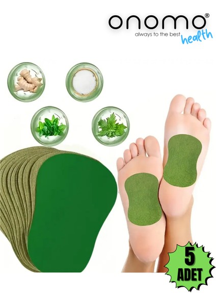 Health Bitkisel Akapuntur Ayak Bandı, Zencefil ve Nane Özlü, Yorgunluk ve Ağrı Giderici, 5 Adet
