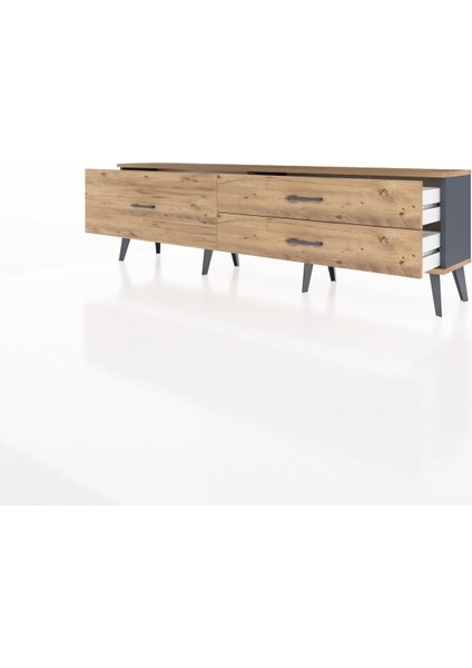 Arges Tv Ünitesi 3 Çekmeceli 176X30X51 Antrasit-Çam/çam modelleri