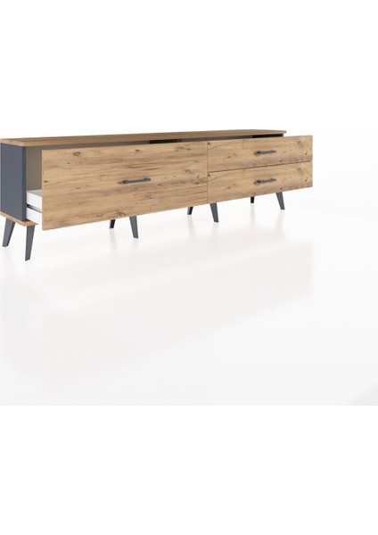 Arges Tv Ünitesi 3 Çekmeceli 176X30X51 Antrasit-Çam/çam indirimleri