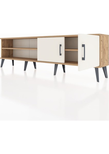 Arges Tv Ünitesi 2 Raflı 2 Kapaklı 176X30X51 Çam-Aytaşı/çam fırsatları