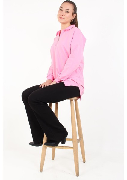 6059 Likralı Compact Penye Polo Yaka Sweat