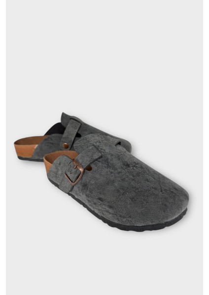 Unisex Toka Detaylı Mantar Anatomik Tabanlı Terlik Füme fiyatları