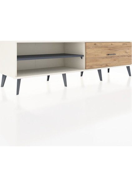 Hyperion Tv Ünitesi Tek Raflı Tek Çekmeceli 176X44X51 Aytaşı-Antrasit/çam fiyatları