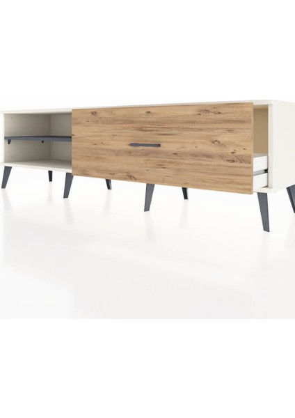 Hyperion Tv Ünitesi Tek Raflı Tek Çekmeceli 176X44X51 Aytaşı-Antrasit/çam fırsatları