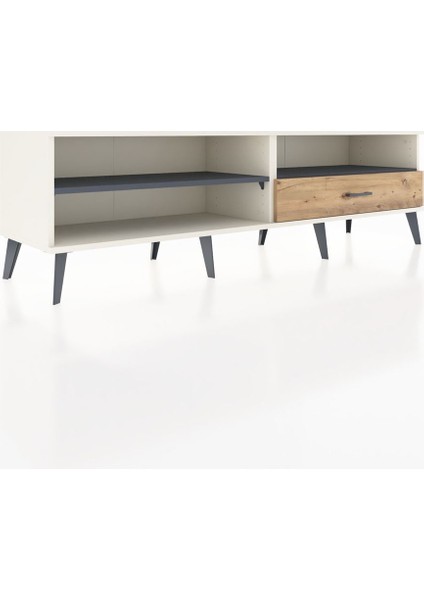 Hyperion Tv Ünitesi 2 Raflı Tek Çekmeceli 176X44X51 Aytaşı-Antrasit/çam fiyatları