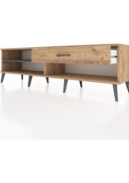 Hyperion Tv Ünitesi Tek Raflı Tek Çekmeceli 176X44X51 Çam-Antrasit/çam fırsatları