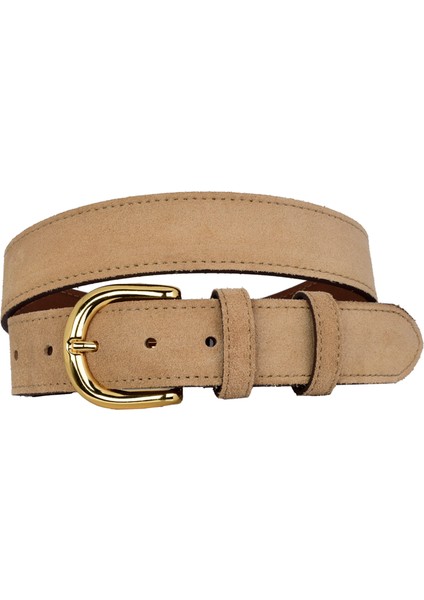 %100 Hakiki Deri, Gold Tokalı 4 cm Açık Sarı Süet Kadın Kemeri; Kot, Spor Kemer=süet.26.sarı modelleri