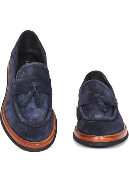 Hakiki Süet Deri Loafer Lacivert Erkek Ayakkabı Eva Taban - 4025 modelleri