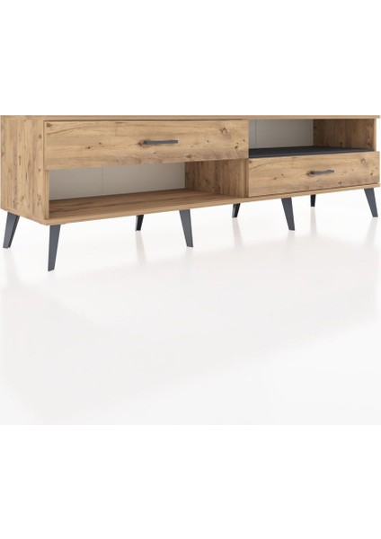 Hyperion Tv Ünitesi Tek Raflı 2 Çekmeceli 176X44X51 Çam-Antrasit/çam fiyatları