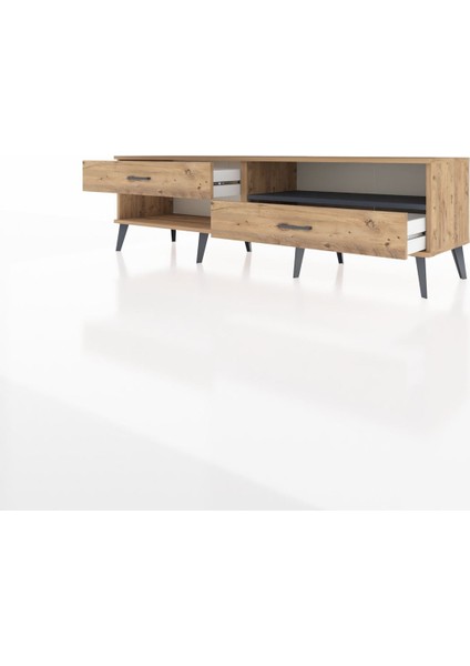 Hyperion Tv Ünitesi Tek Raflı 2 Çekmeceli 176X44X51 Çam-Antrasit/çam modelleri