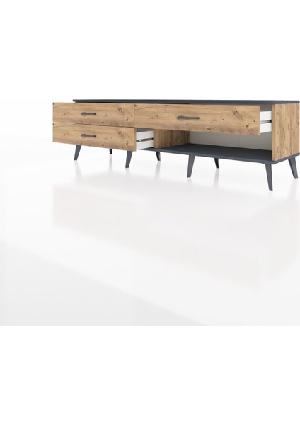 Hyperion Tv Ünitesi 3 Çekmeceli 176X44X51 Çam-Antrasit/çam modelleri