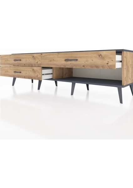 Hyperion Tv Ünitesi 3 Çekmeceli 176X44X51 Çam-Antrasit/çam fırsatları