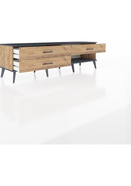 Hyperion Tv Ünitesi 3 Çekmeceli 176X44X51 Çam-Antrasit/çam indirimleri