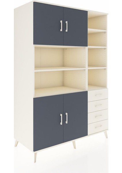 Kronos Dolap 9 Raflı 4 Çekmeceli 4 Kapaklı 132X59X195 Aytaşı-Antrasit/aytaşı fiyatları